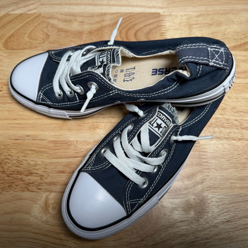 Women’s 6.5 Converse Chuck Taylor All Star Shoreline Slip On Navy Blue Sneakers - Picture 2 of 6